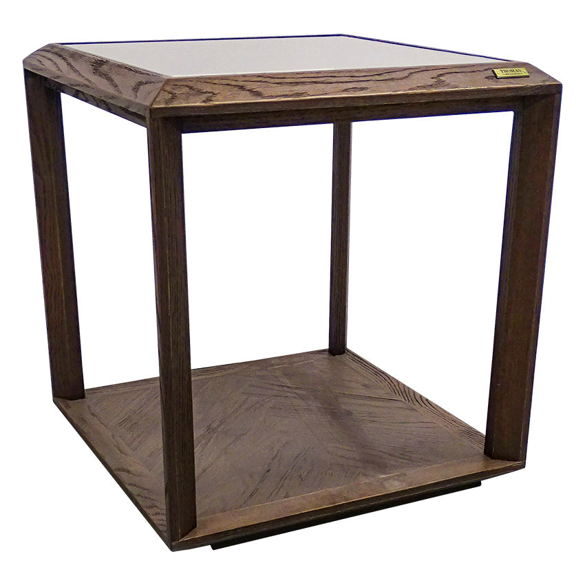 Mallon Oak Timber Square Side Table - Cedar - Notbrand
