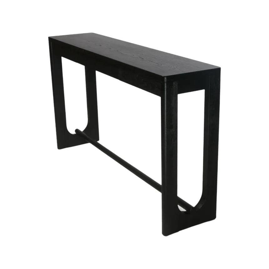 Wareon Elm Timber Wood Console Table - Full Black
