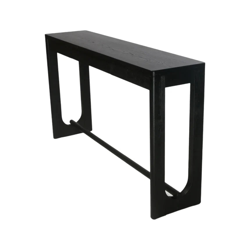 Wareon Elm Timber Wood Console Table - Full Black - Notbrand