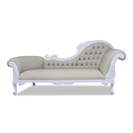 Warui Mindy Wood Right Hand Facing Chaise - White - Notbrand