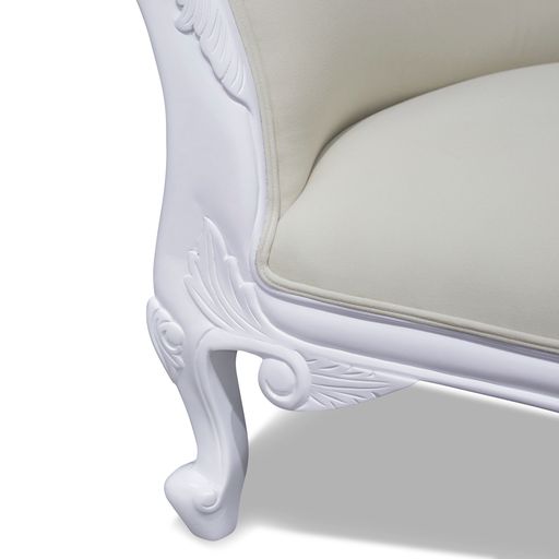Warui Mindy Wood Right Hand Facing Chaise - White - Notbrand