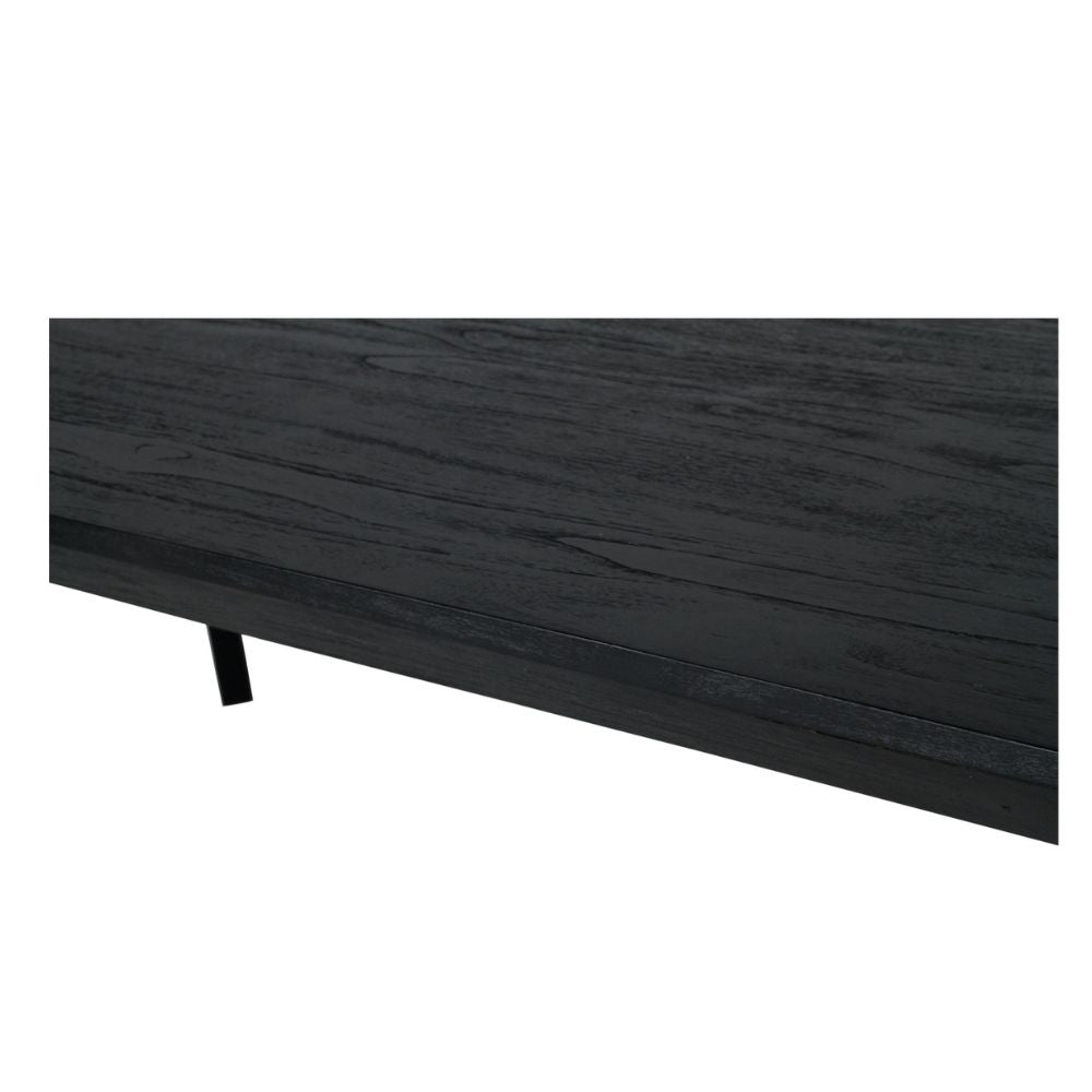 Wegaris Teak Wood Dining Table in Black - 1.6m - NotBrand