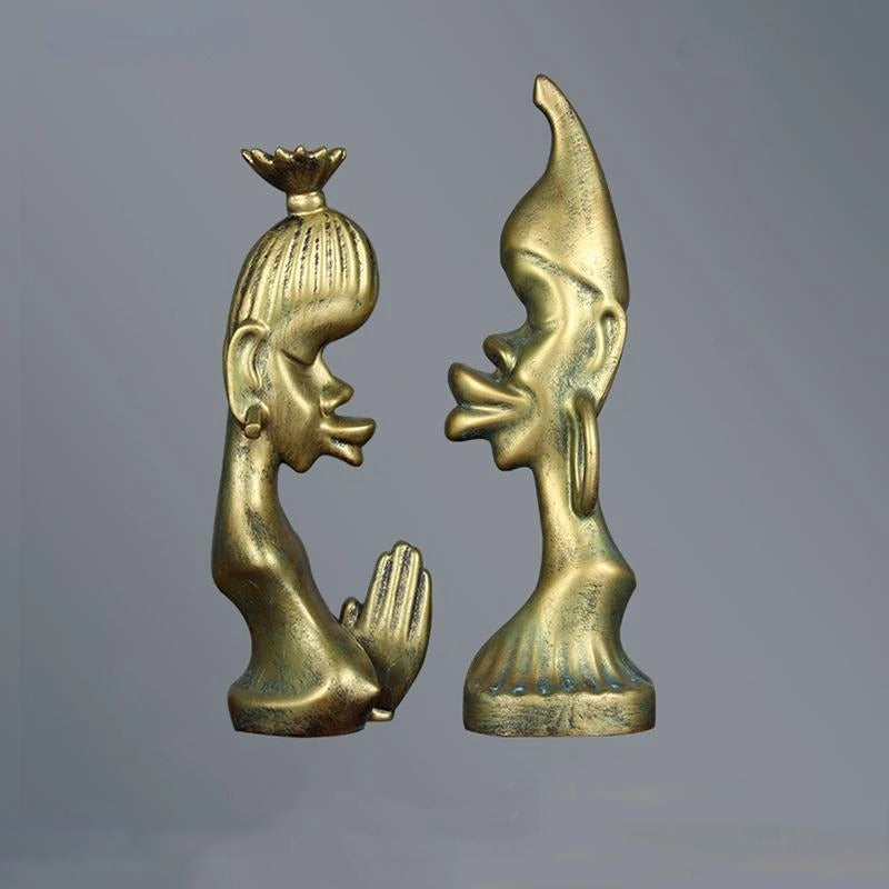 Whimsical Resin Couple Sculpture - Range - Notbrand