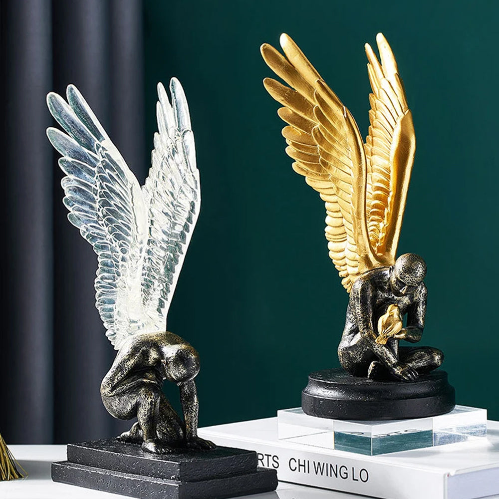 Winged Angel Sculpture Golden & Silver - Notbrand