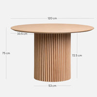 Wisteria Round Wooden Dining Table in Natural - 1.2m - NotBrand