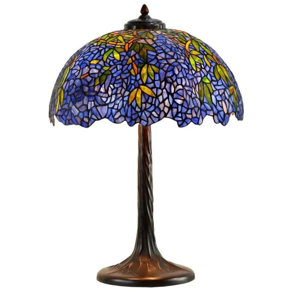 Wisteria Tiffany Style Table Lamp in Purple - Large - Notbrand