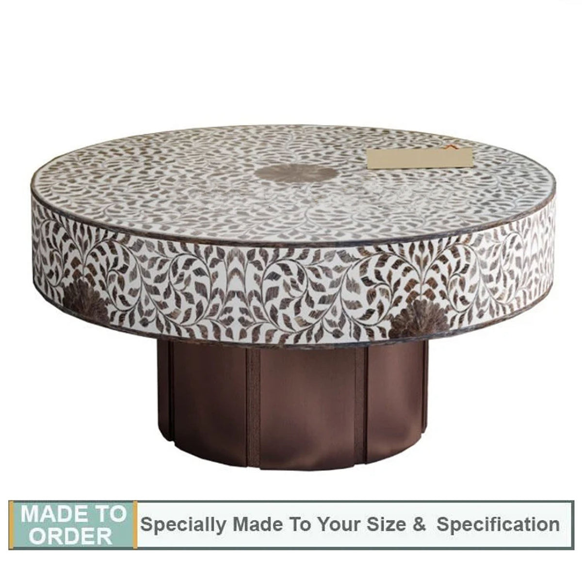 Nicole Coconut Wood Inlay Coffee Table - Notbrand