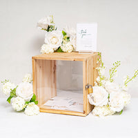 Wood & Acrylic Wishing Well Box in Natural - 30cm - Notbrand