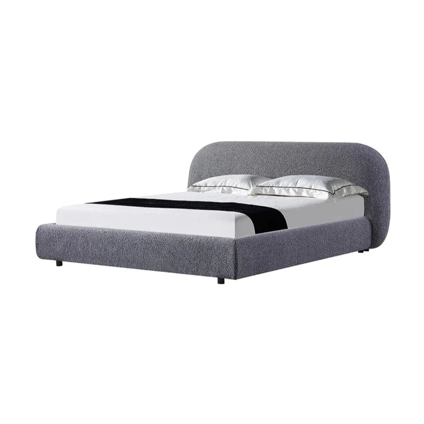 Wysacan King Bed Frame - Charcoal Pepper Boucle - NotBrand