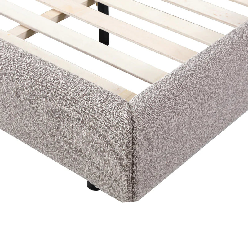 Wysacan King Bed Frame - Sand Boucle - Notbrand