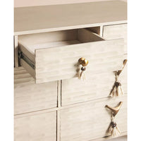 Zargona Hardwood 7 Drawer Tasseled Dresser - Light Grey - Notbrand