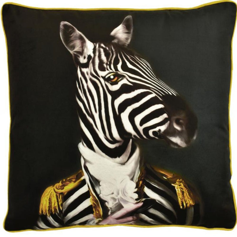 Zane Zebra Cushion - Velvet Fabric - NotBrand