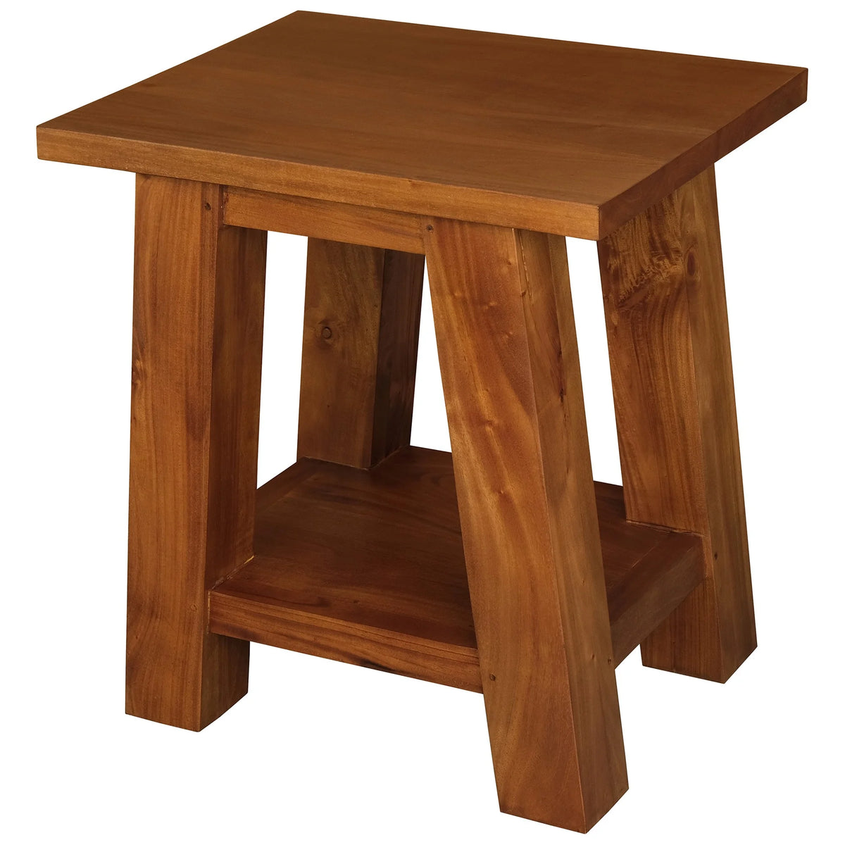 Zimra Solid Timber Lamp Table - Light Pecan - Notbrand