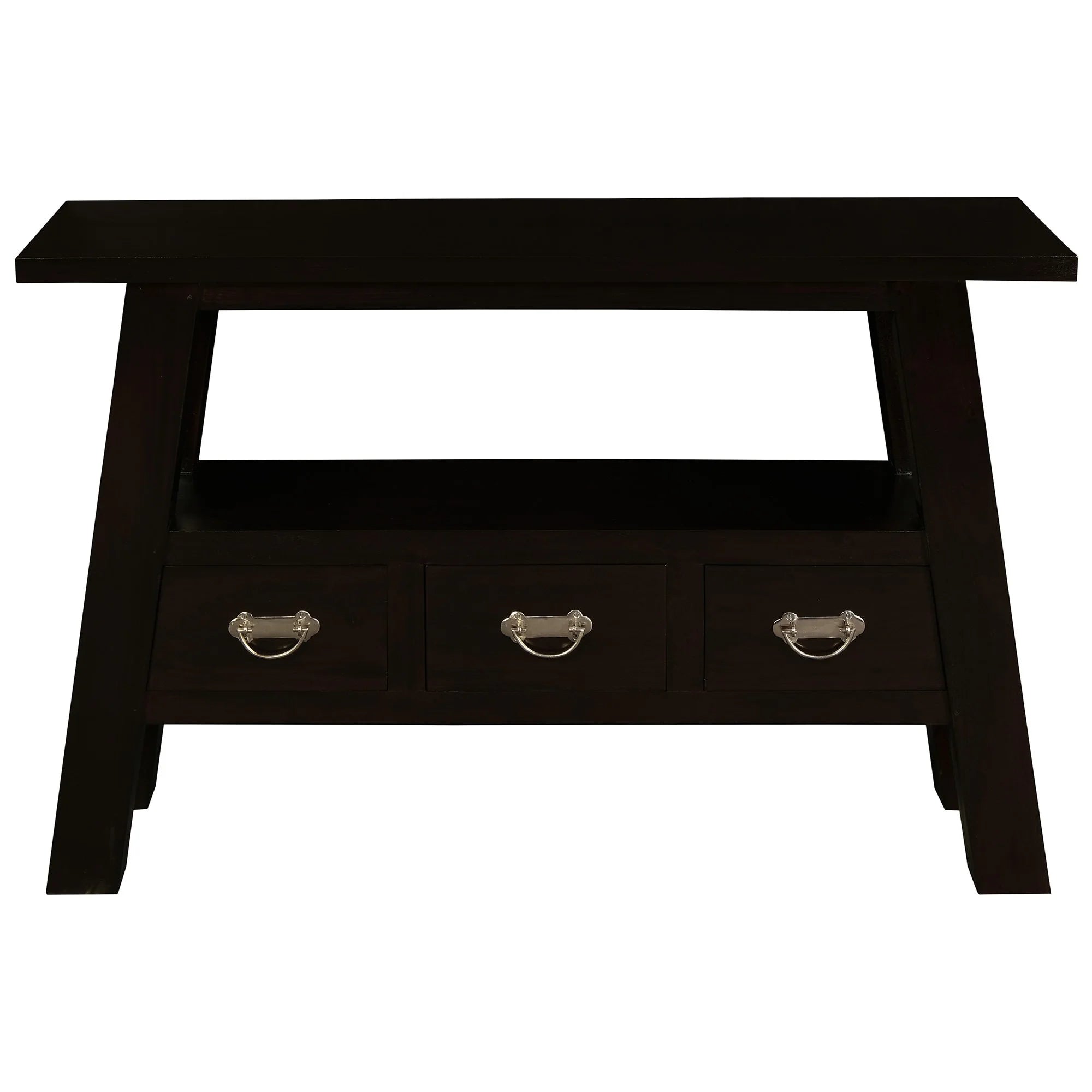 Zimra Timber 3 Drawer Console Table - Chocolate - Notbrand