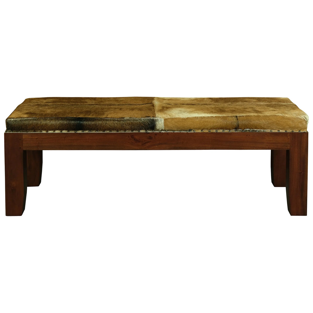 Zocca Solid Timber Double Bench with Goat Hide Seat - Notbrand