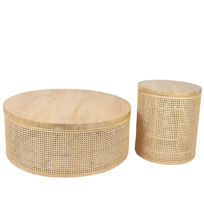 Zoe Wooden Round Sidetable - Natural - Notbrand