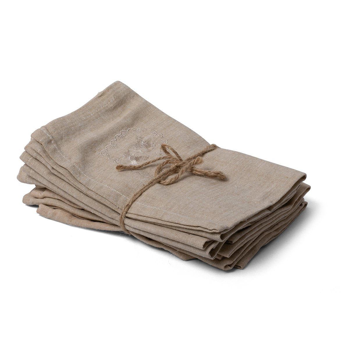 Handloom Cotton Natural Woven Napkins - Set of 4 - Notbrand