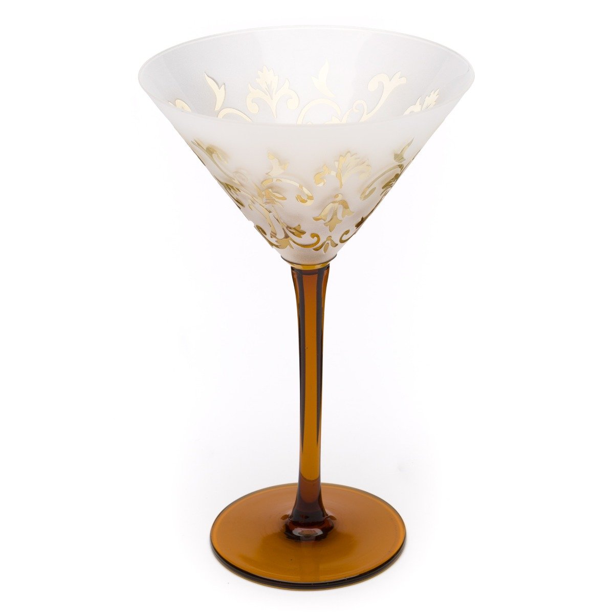 Hand Crafted Martini Glass in Amber - Set of 6 - Notbrand