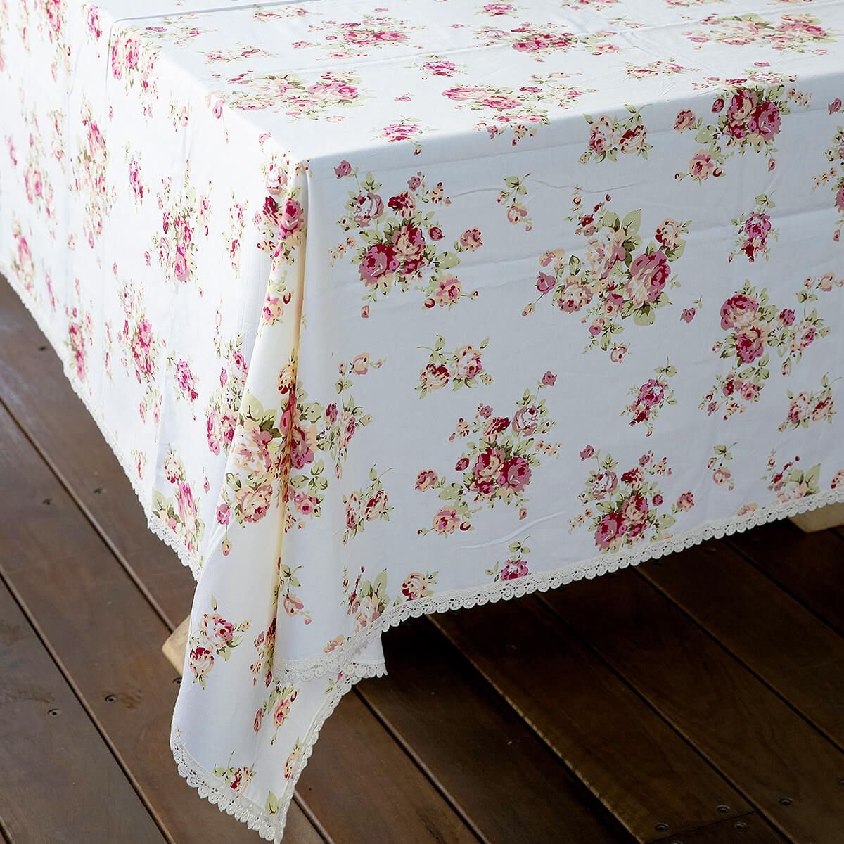 Cath Kidston Pink Floral Tablecloth - Ivory - Notbrand