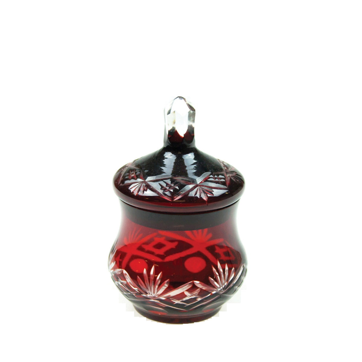 Victorian Glass Jar with Lid - Ruby - Notbrand