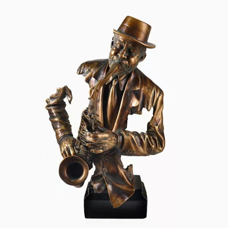Half Body Musician With Saxophone/Trumpet Figurine - Range - Notbrand