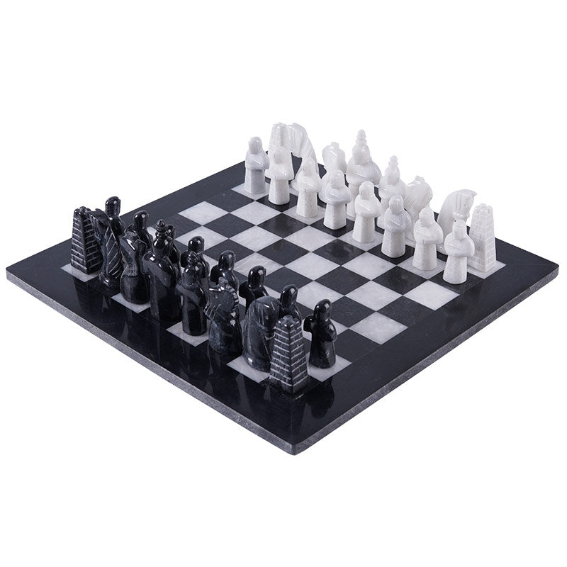Opulent Special Edition Chess Set in Black & White - 38cm - Notbrand