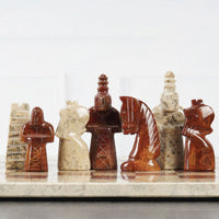 Opulent Special Edition Chess Set in Coral & Red - 38cm - Notbrand