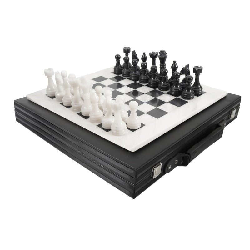 Heirlooms Chess Set with Storage Box in White & Black - 38cm - Notbrand
