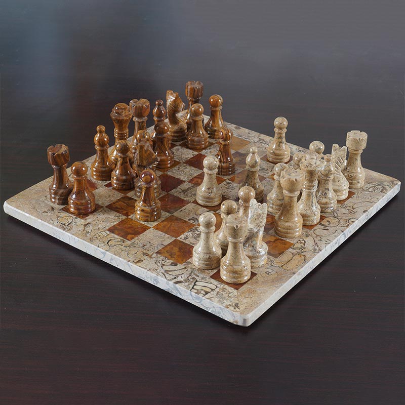 Enigma Chess Set in Coral & Red - 30cm - Notbrand