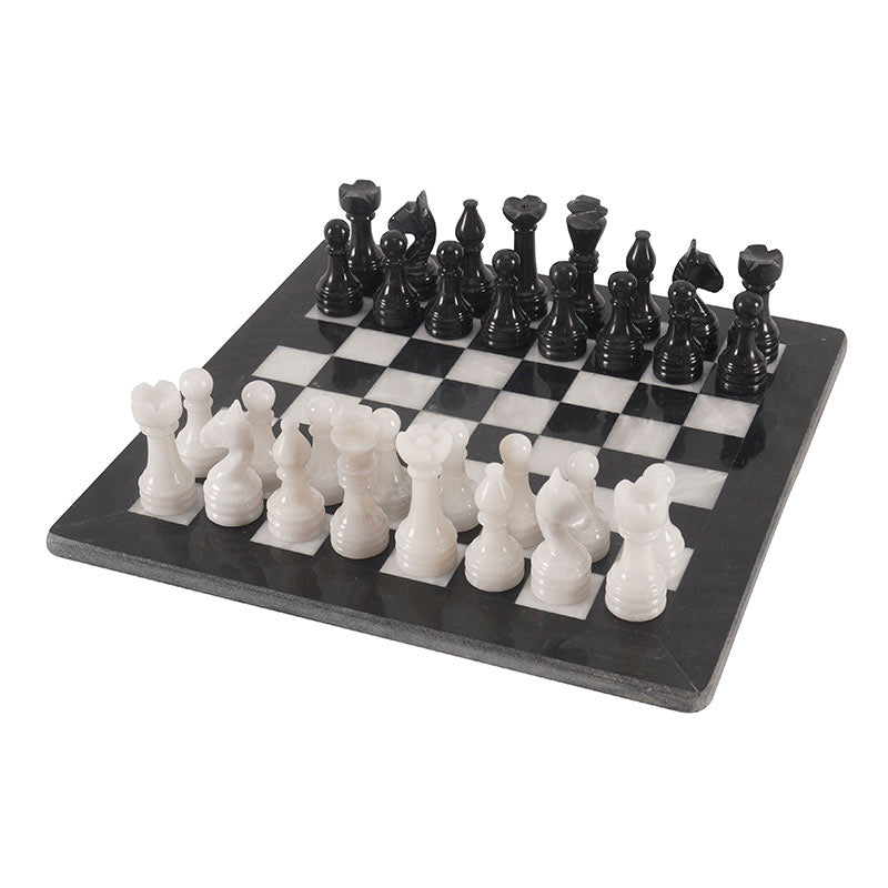 Enigma Chess Set in Black & White - 30cm - Notbrand