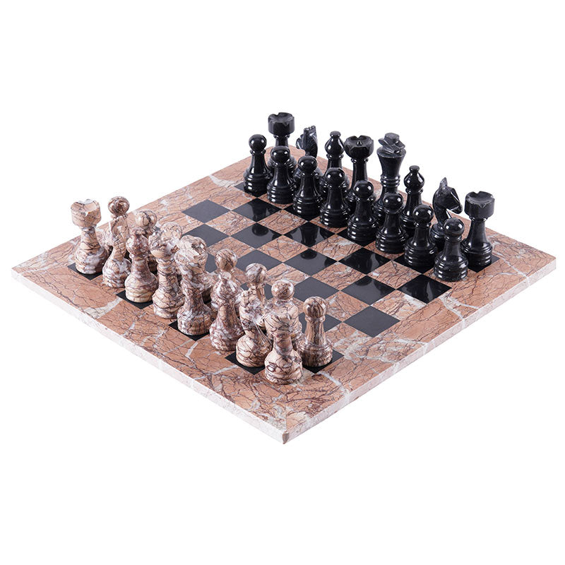 The Royale Chess Set in Marinara & Black - 38cm - Notbrand