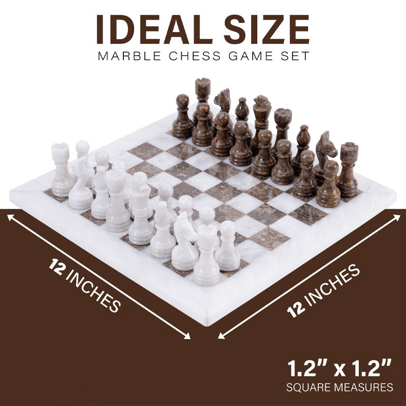 Regal Chess Set in White & Oceanic - 30cm - Notbrand