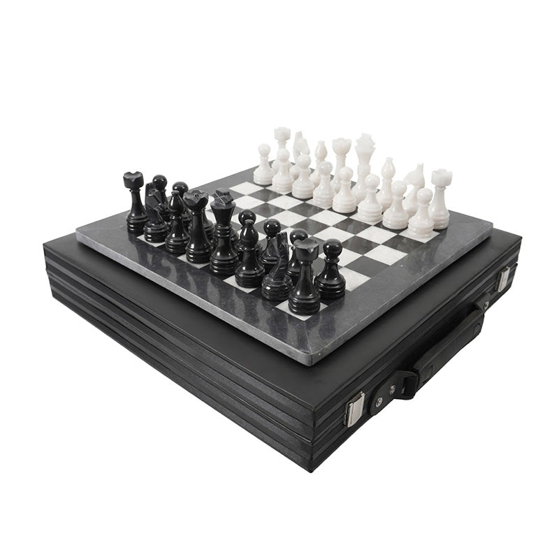 Heirlooms Premium Quality Chess Set with Storage Box in Black & White - 38cm - Notbrand