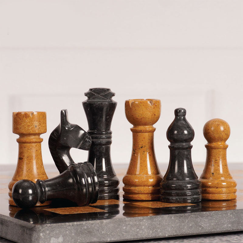 Enigma Chess Set in Black & Golden - 30cm - Notbrand