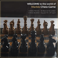 The Royale Chess Set in Black & Golden - 38cm - Notbrand