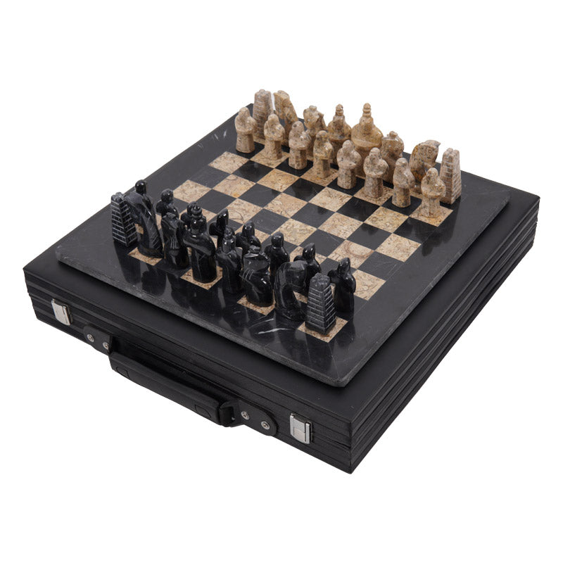 Opulent Special Edition Chess Set in Black & Coral - 38cm - Notbrand
