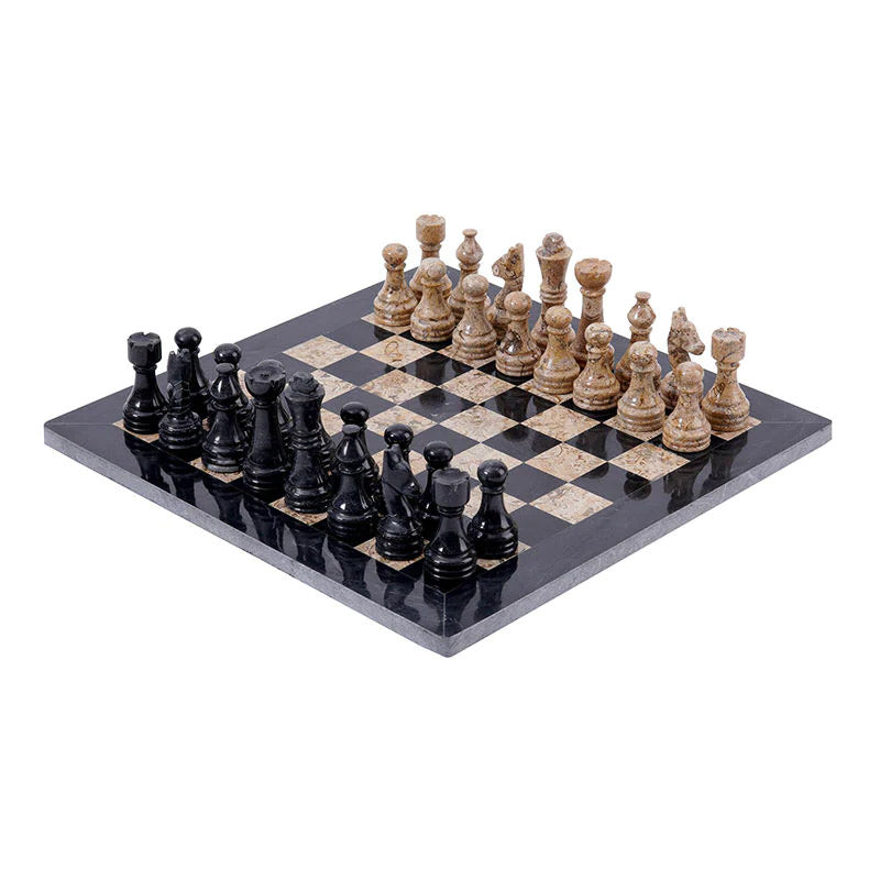 Enigma Chess Set in Black & Coral - 30cm - Notbrand