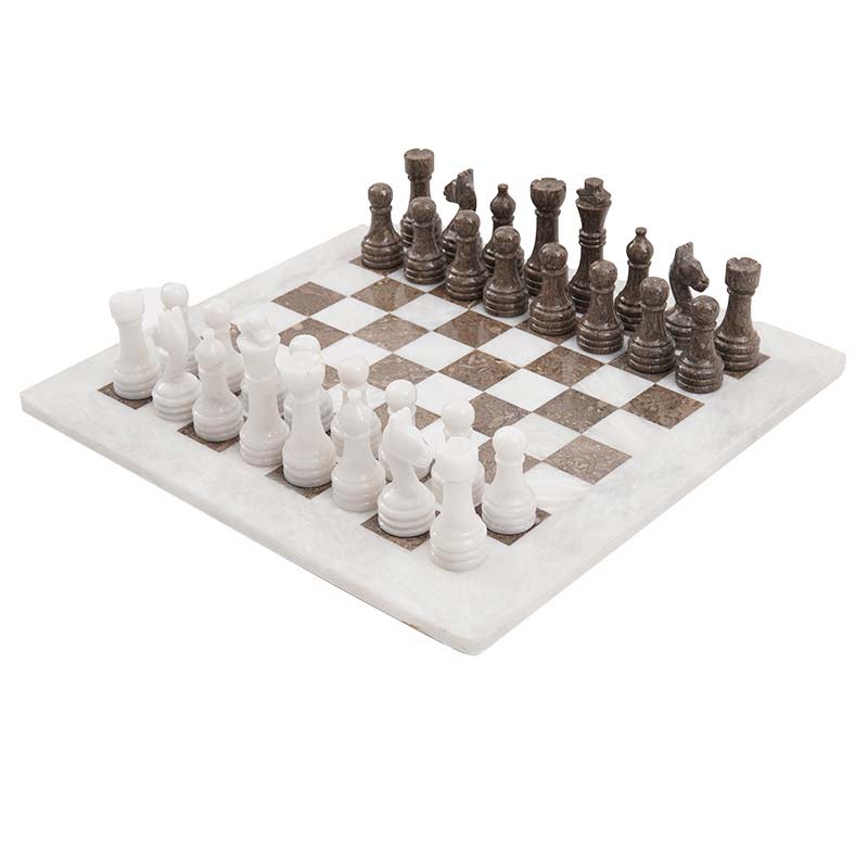 The Royale Chess Set in White & Oceanic - 38cm - Notbrand