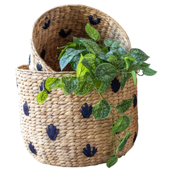 Set of 4 Chi Water Hyacinth Baskets - Natural - Notbrand