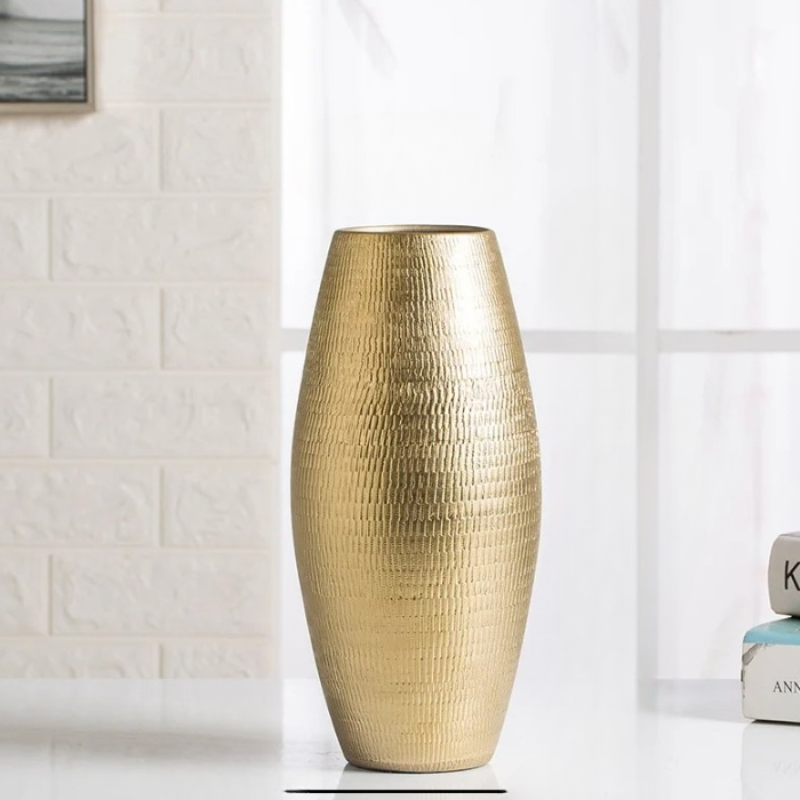 Gilded Electroplated Ceramic Vase in Gold - Range - Notbrand