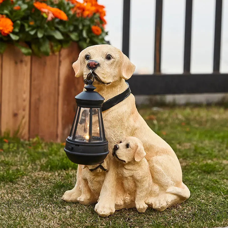 Solar Dog Statue Garden Light - Range