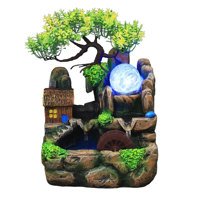 Rockery Flowing Water Fountain With LED Lights - Notbrand