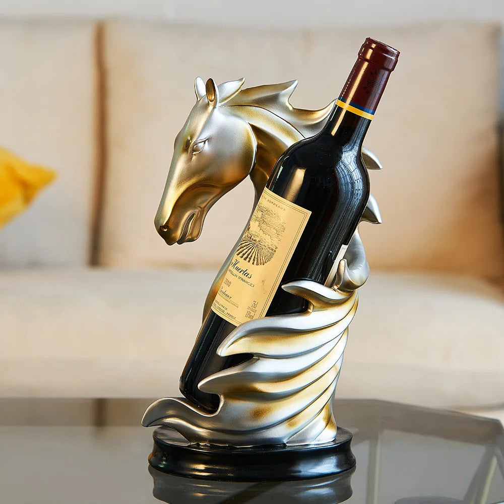 Artisanal Resin Horse Head Wine Rack - Notbrand