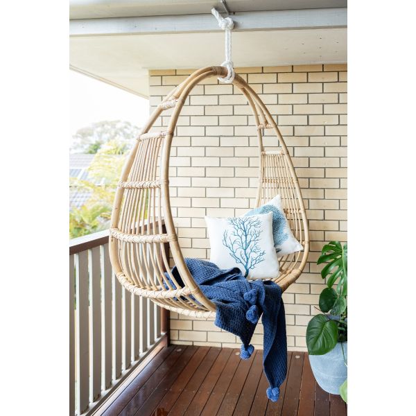 Set of 2 Connie Rattan Hanging Swing - Natural - Notbrand