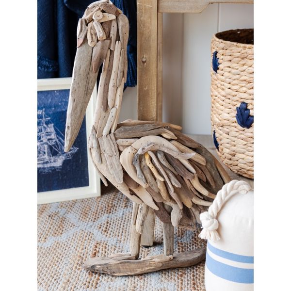 Set of 2 Pelican Driftwood Figurine - 54cm - Notbrand