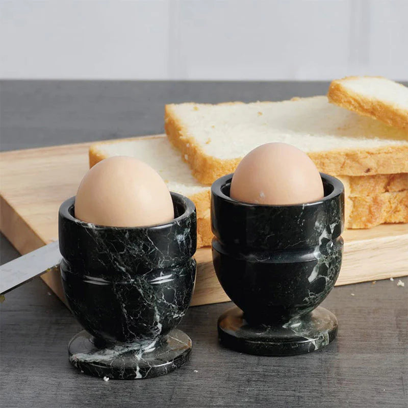 Clamor Marble Egg Cups in Black - Set of 2 - Notbrand