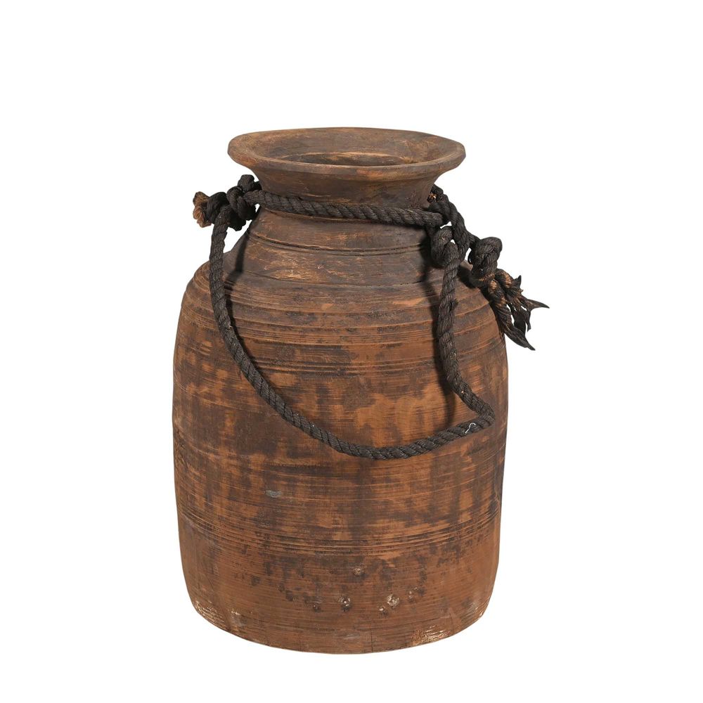 Blarzulu Old Wood Pot with Rope - Small - Notbrand