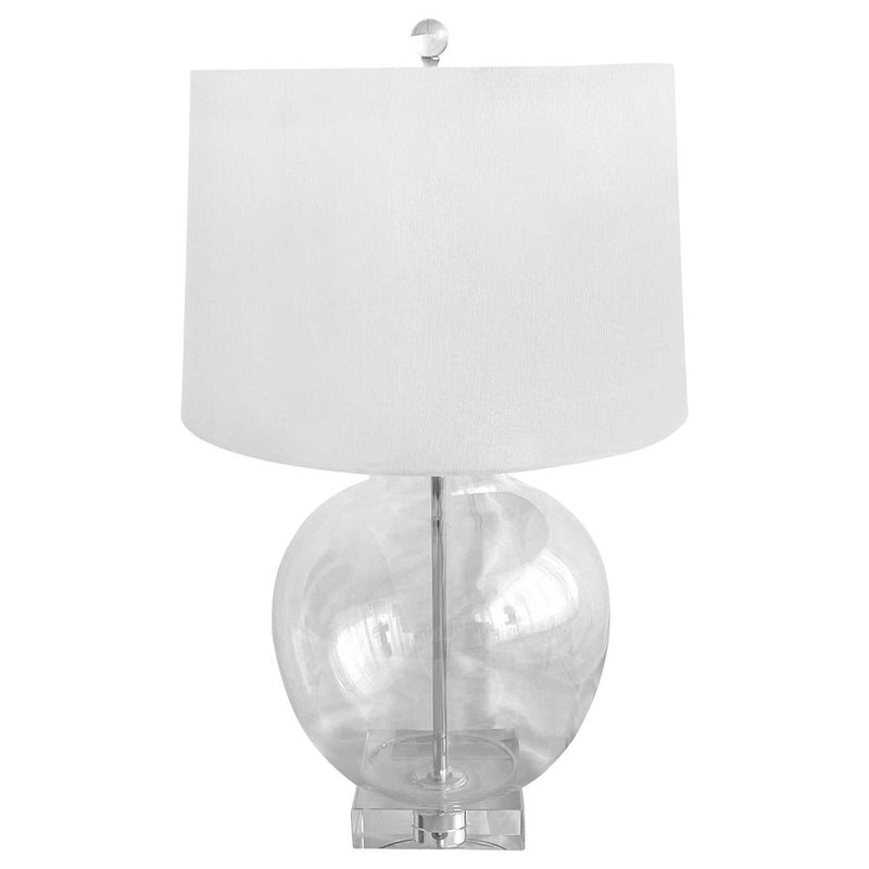 Bellevue Glass Lamp in Urn with White Linen Shade - Notbrand