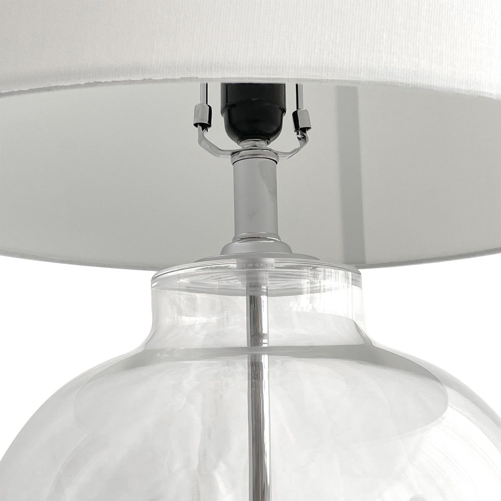 Bellevue Glass Lamp in Urn with White Linen Shade - Notbrand