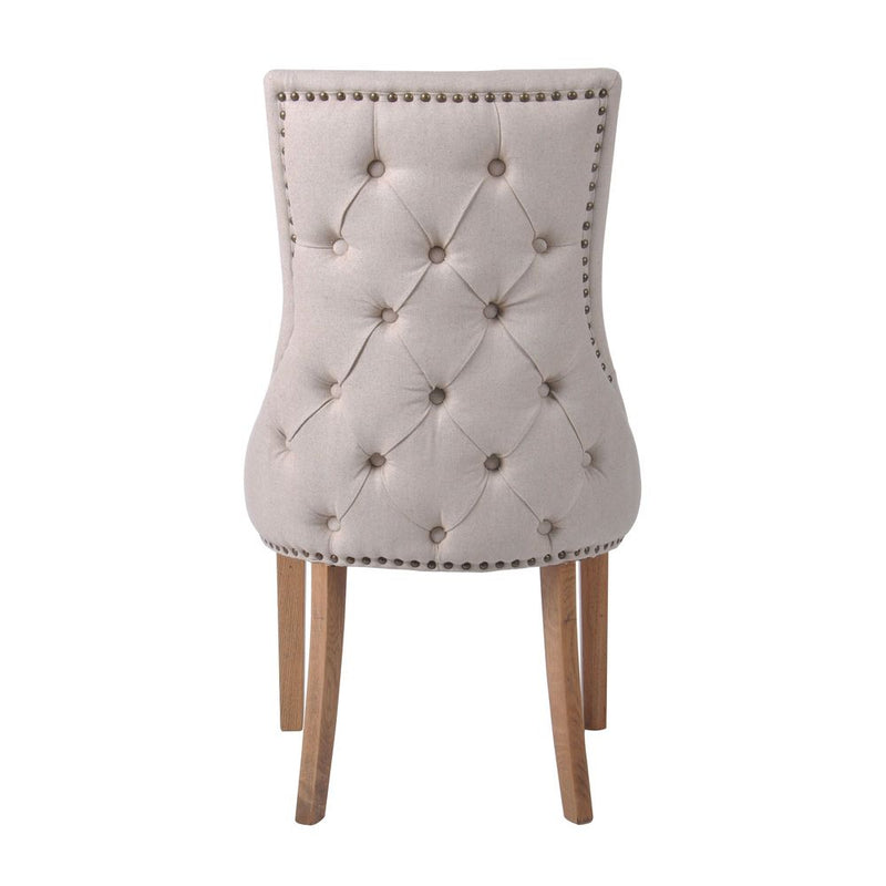 Bordeaux Studded Dining Chair - Beige - Notbrand